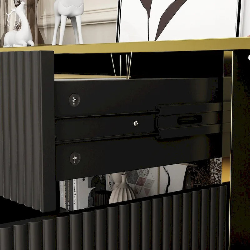 Buffet de cuisine 4 portes avec 2 tiroirs supérieurs