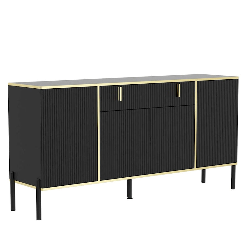 Buffet de cuisine 4 portes avec 2 tiroirs supérieurs