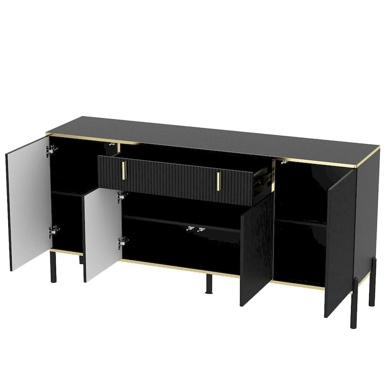 Buffet de cuisine 4 portes avec 2 tiroirs supérieurs