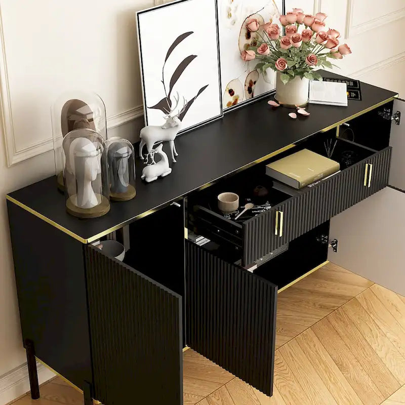 Buffet de cuisine 4 portes avec 2 tiroirs supérieurs