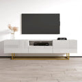 Meuble TV moderne 75" avec façades laquées brillantes
