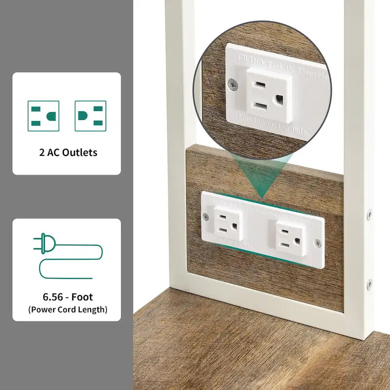 Étagère de cuisine avec prises électriques et support pour micro-ondes