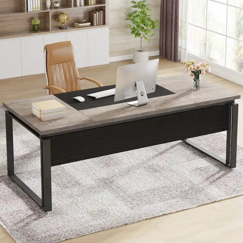 Bureau d'ordinateur en L de 63 pouces, bureaux de direction avec classeur réversible et tiroirs de rangement pour le bureau à domicile