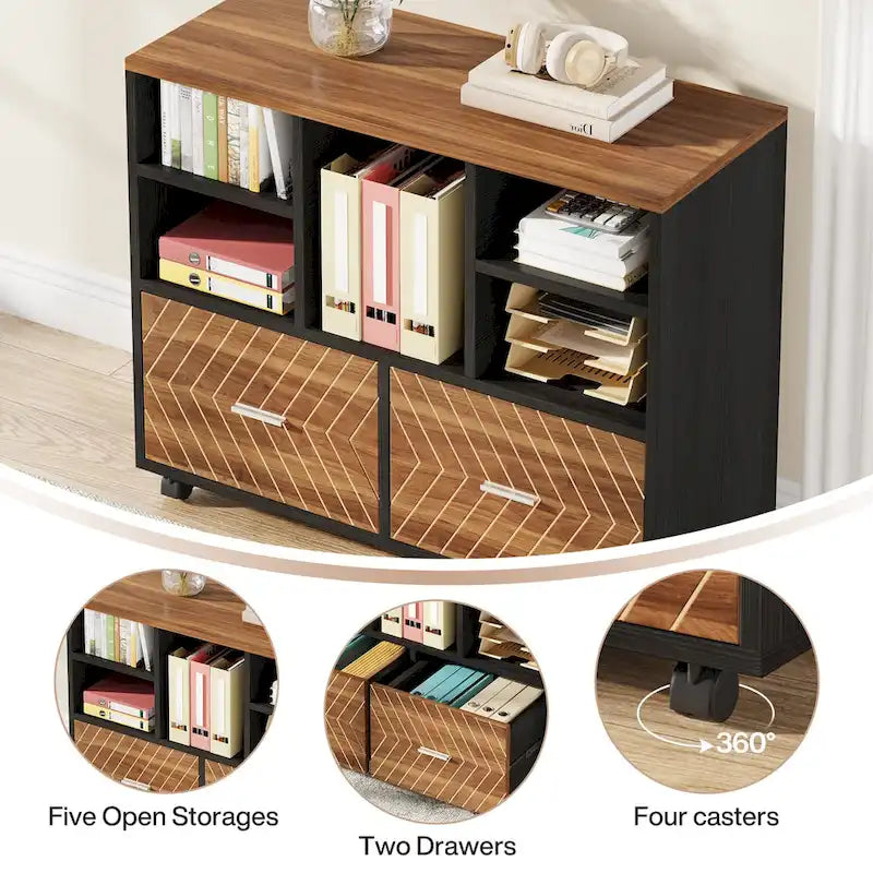 Bureau d'ordinateur en L de 63 pouces, bureaux de direction avec classeur réversible et tiroirs de rangement pour le bureau à domicile