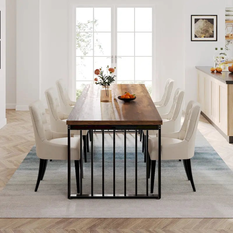 Table de cuisine et de salle à manger de 199,9 cm avec pieds en métal