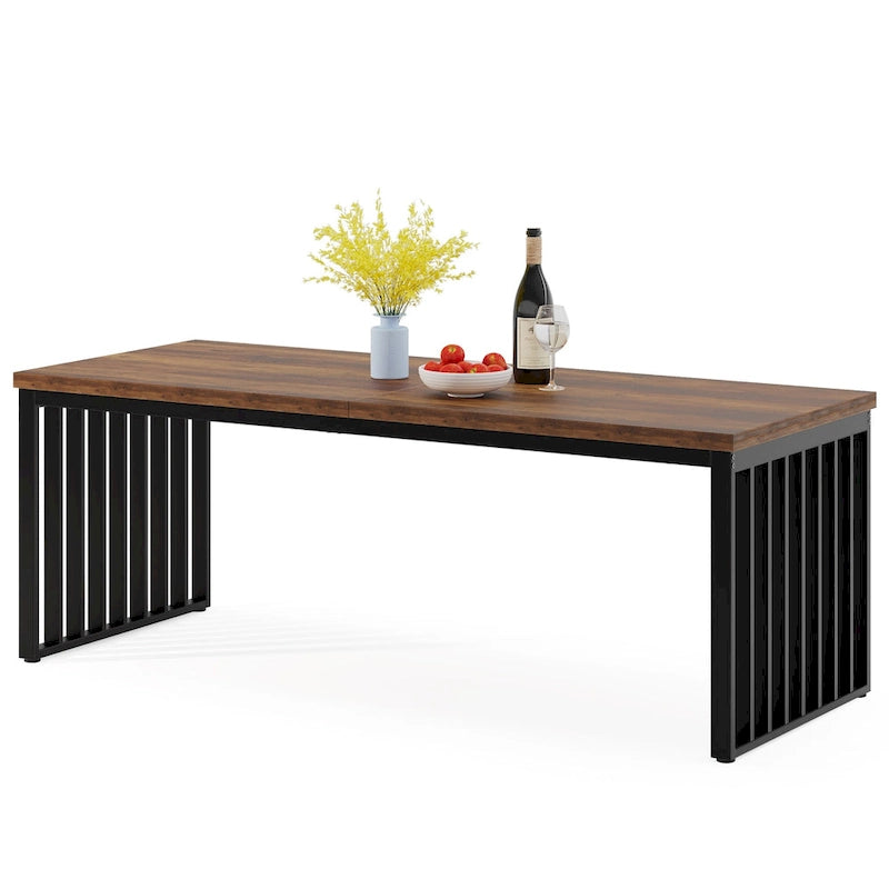 Table de cuisine et de salle à manger de 199,9 cm avec pieds en métal