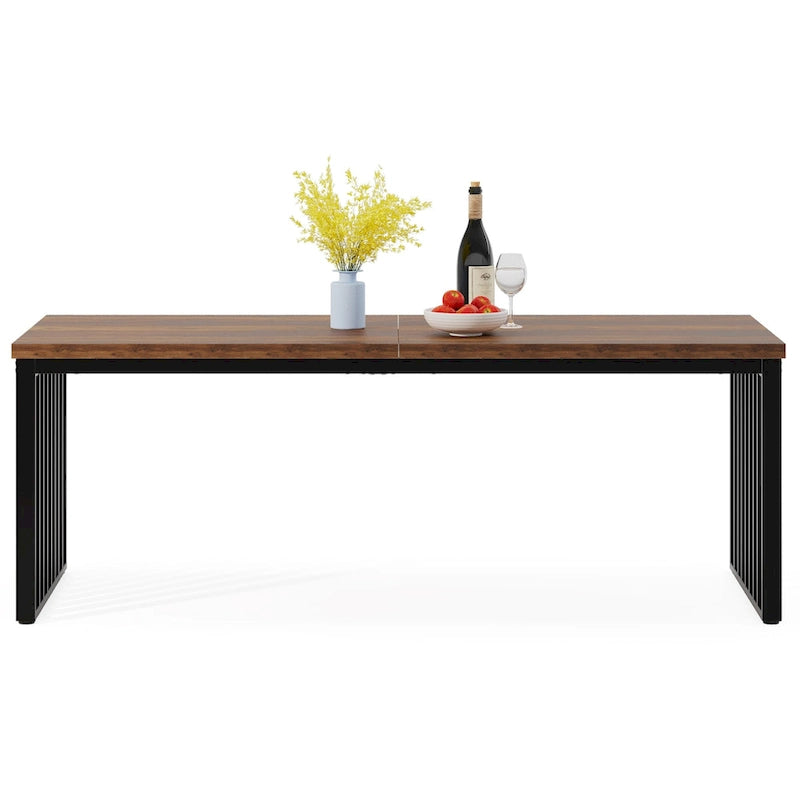 Table de cuisine et de salle à manger de 199,9 cm avec pieds en métal
