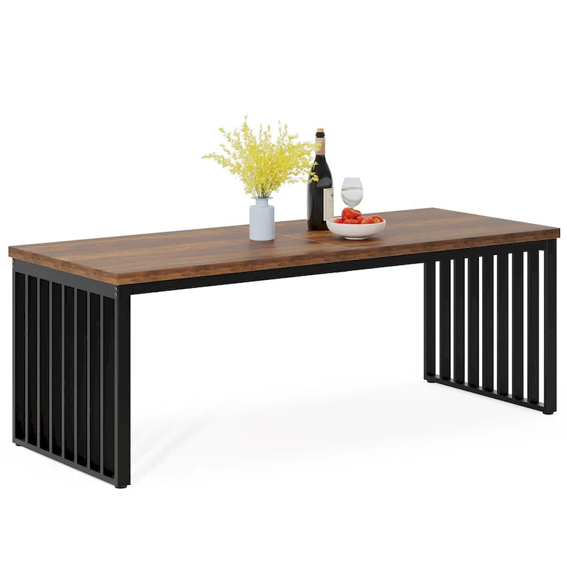 Table de cuisine et de salle à manger de 199,9 cm avec pieds en métal