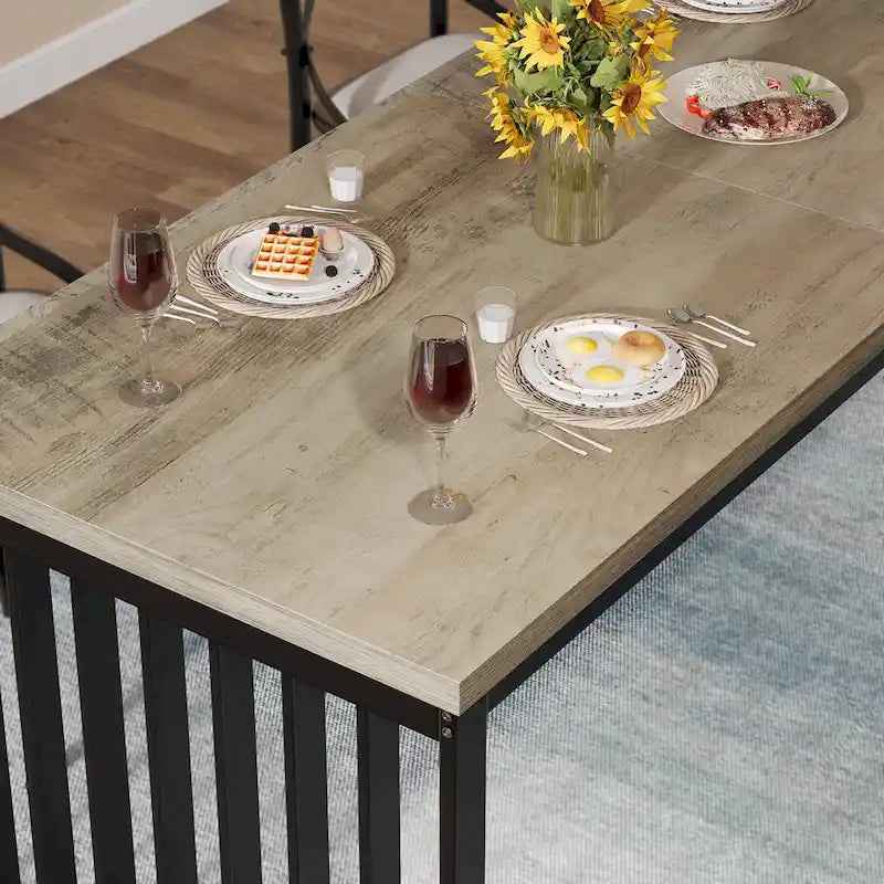 Table de cuisine et de salle à manger de 199,9 cm avec pieds en métal