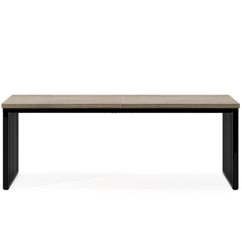 Table de cuisine et de salle à manger de 199,9 cm avec pieds en métal