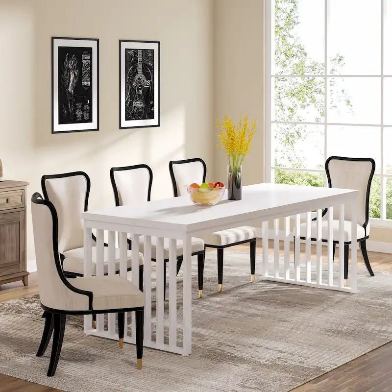 Table de cuisine et de salle à manger de 199,9 cm avec pieds en métal