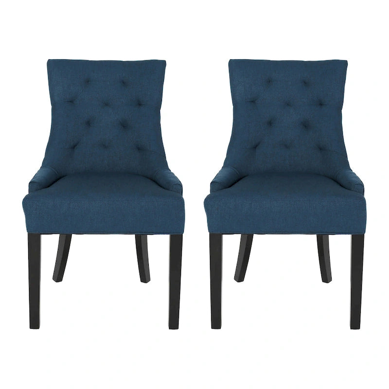 Lot de 2 chaises de salle à manger tapissées avec pieds fuselés