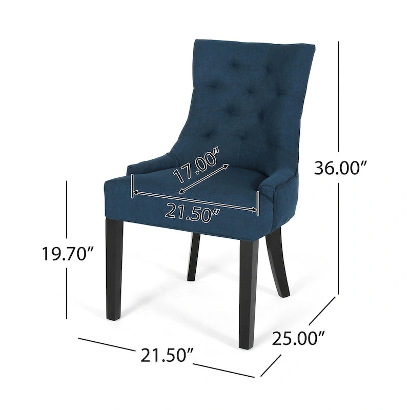 Lot de 2 chaises de salle à manger tapissées avec pieds fuselés