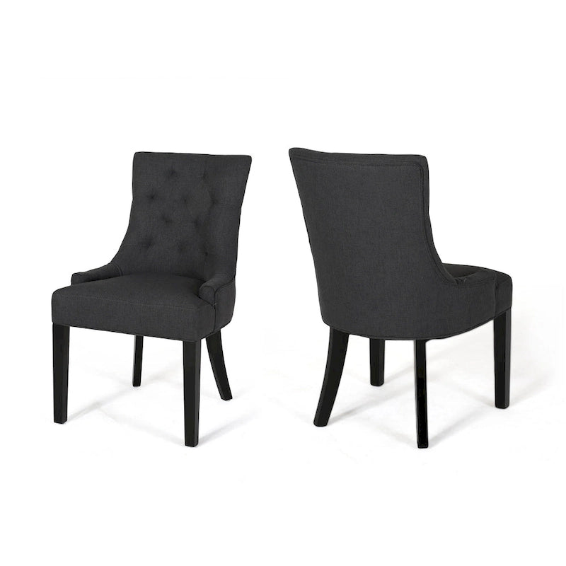 Lot de 2 chaises de salle à manger tapissées avec pieds fuselés