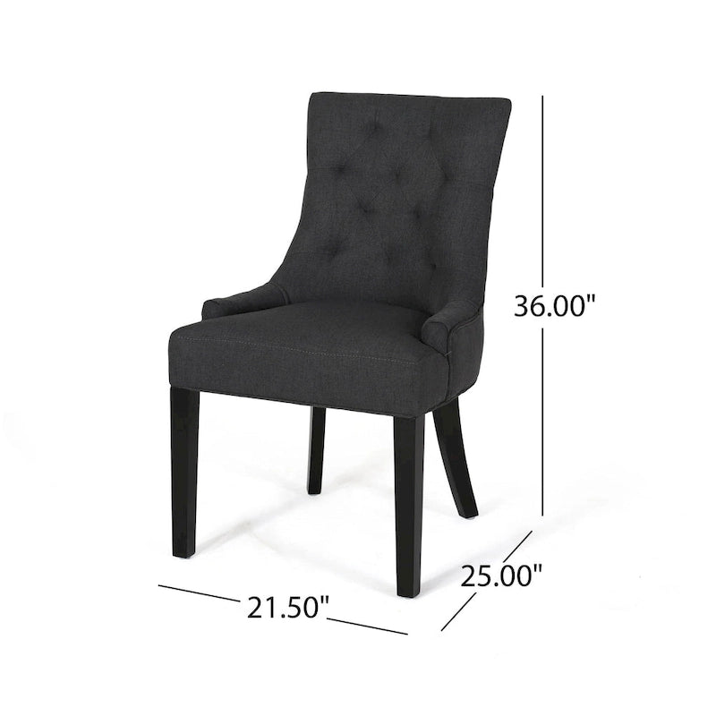 Lot de 2 chaises de salle à manger tapissées avec pieds fuselés
