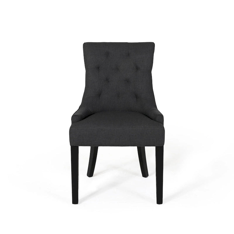 Lot de 2 chaises de salle à manger tapissées avec pieds fuselés