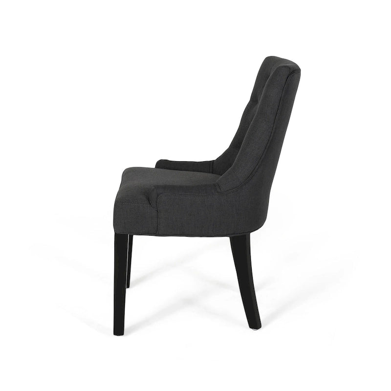 Lot de 2 chaises de salle à manger tapissées avec pieds fuselés