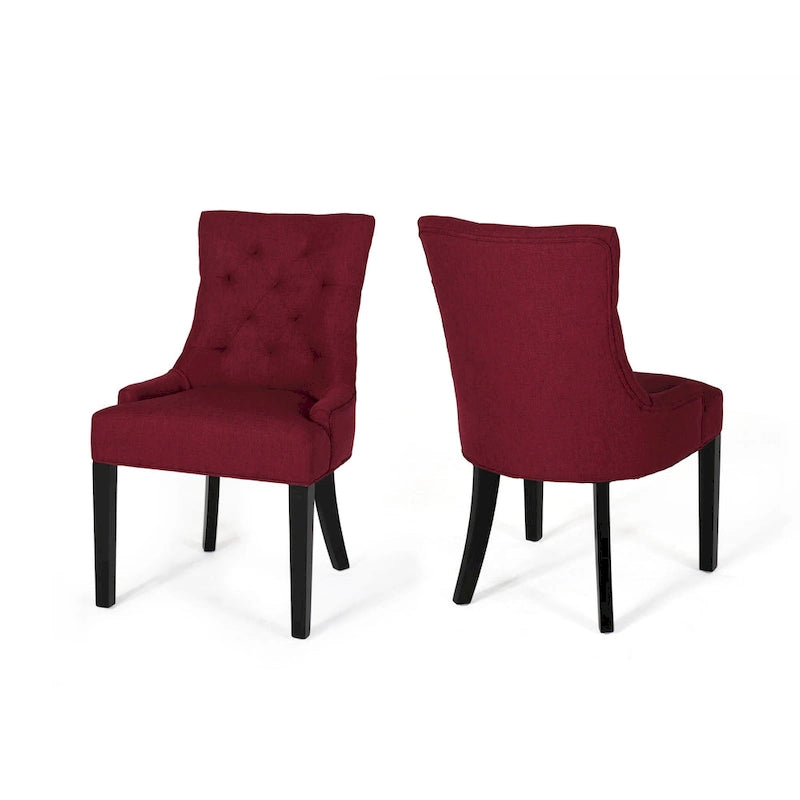 Lot de 2 chaises de salle à manger tapissées avec pieds fuselés