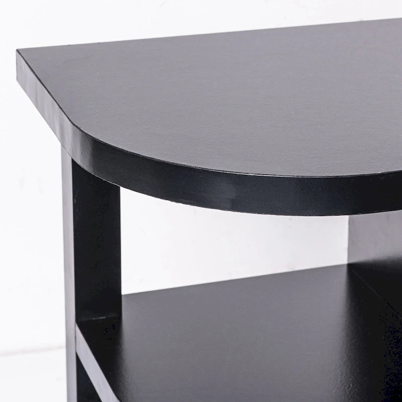 Meuble TV moderne noir avec cheminée électrique, pour téléviseurs jusqu'à 55 pouces (48")