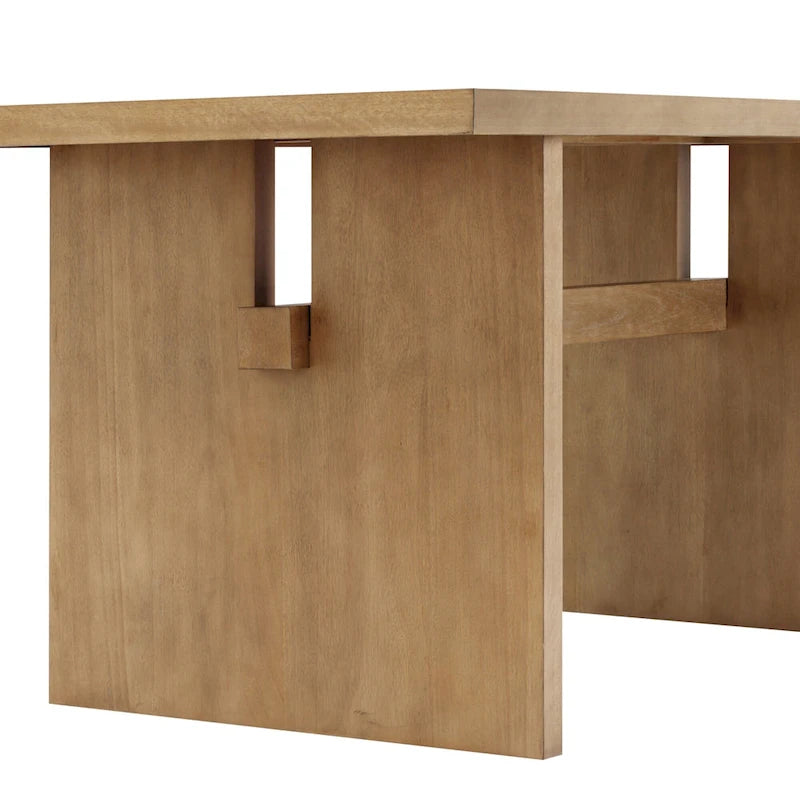 Table à manger moderne pour 6 personnes, rectangulaire avec pieds en bois massif