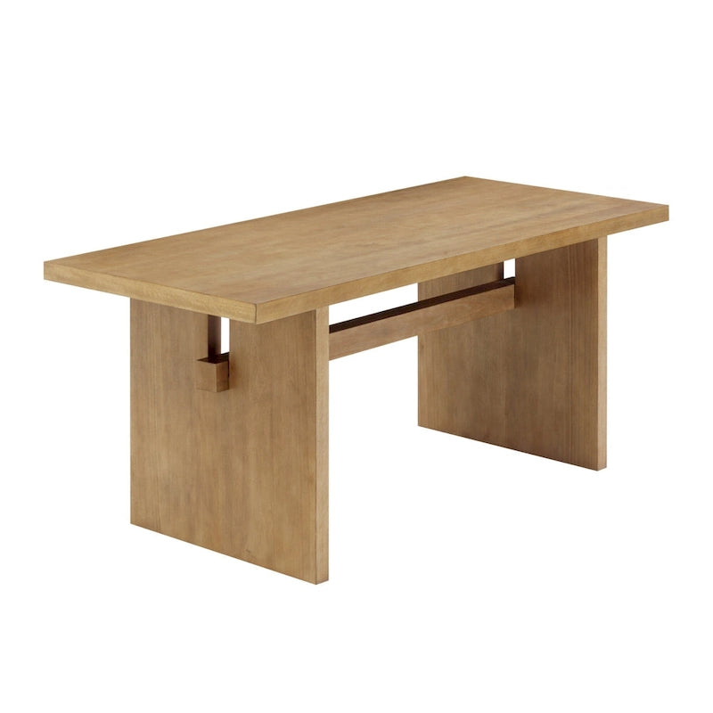 Table à manger moderne pour 6 personnes, rectangulaire avec pieds en bois massif
