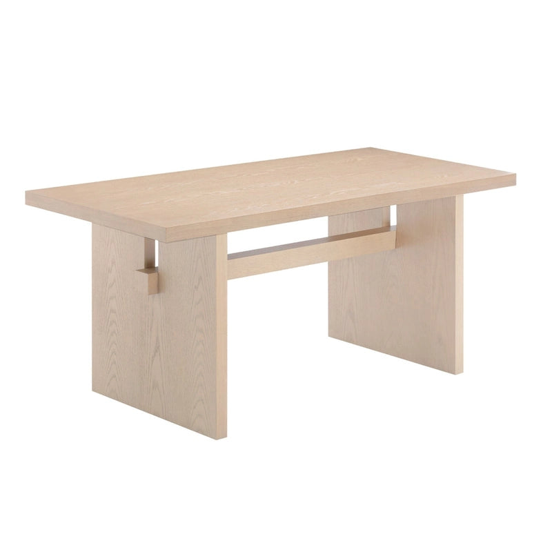 Table à manger moderne pour 6 personnes, rectangulaire avec pieds en bois massif