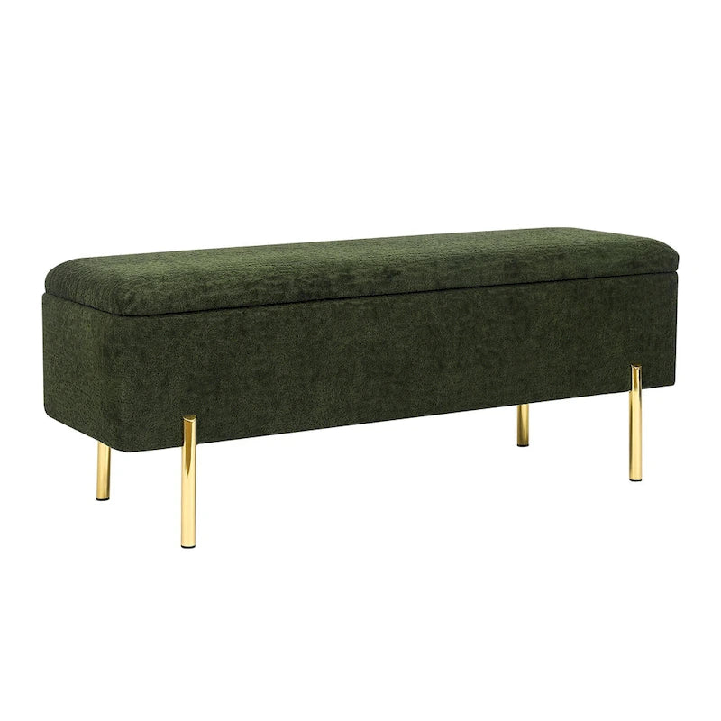 Banc de rangement ottoman de 119 cm, banc de bout de lit rembourré